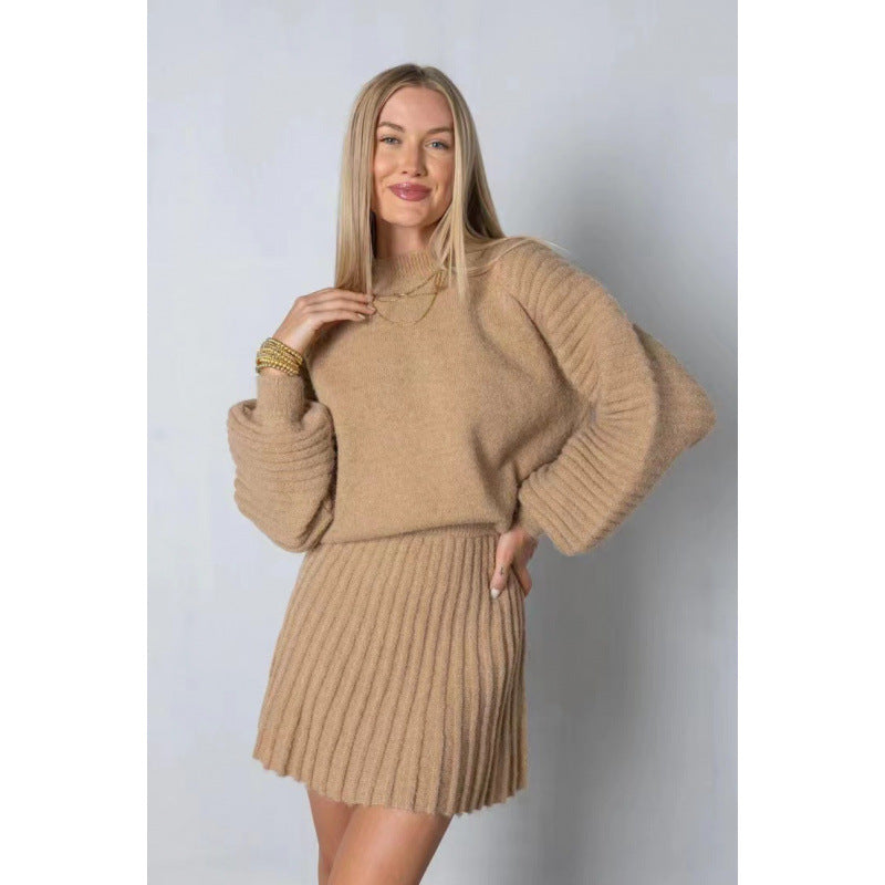 Eleanor | Women's Cozy Knitted Jumper Dress Set