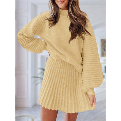 Eleanor | Women's Cozy Knitted Jumper Dress Set