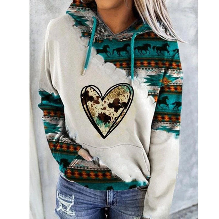 Piper | Women’s Kangaroo Pocket Aztec Print Hoodie