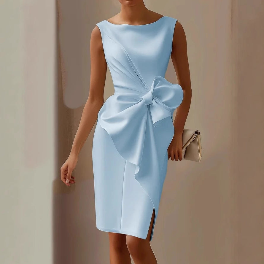 Felicia | Women’s Elegant Bow Detail Midi Dress