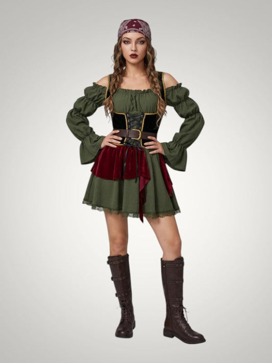 Naomi | Women's Pirate Halloween Costume With Headgear