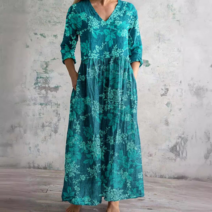 Elizabeth | Women’s Summer V-Neck Midi Dress