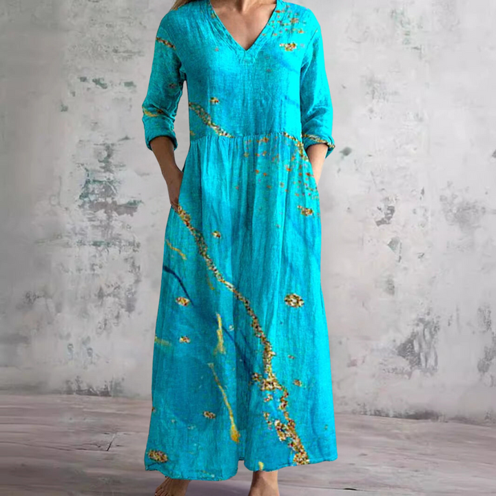 Elizabeth | Women’s Summer V-Neck Midi Dress