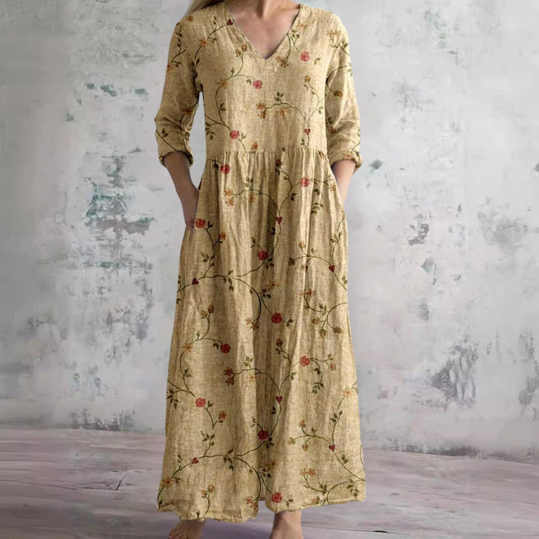 Elizabeth | Women’s Summer V-Neck Midi Dress