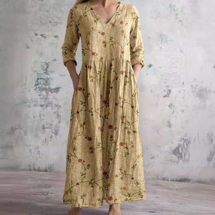 Elizabeth | Women’s Summer V-Neck Midi Dress