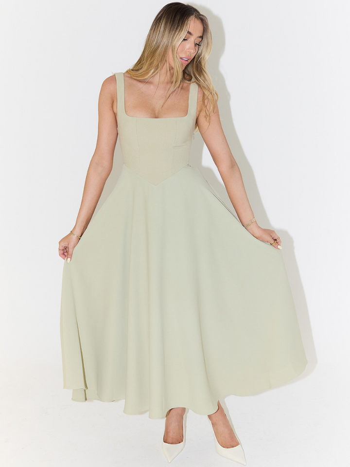 Joanna | Women’s Classic Wide Strap Midi Dress