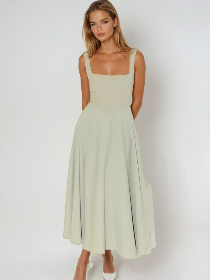 Joanna | Women’s Classic Wide Strap Midi Dress