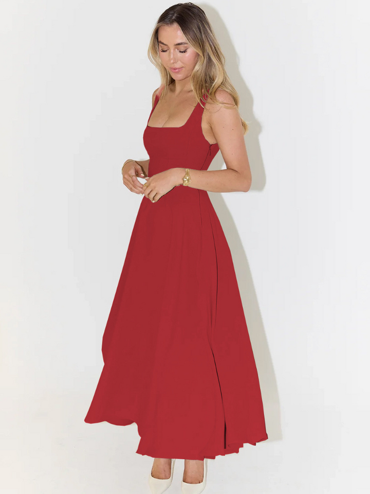 Joanna | Women’s Classic Wide Strap Midi Dress