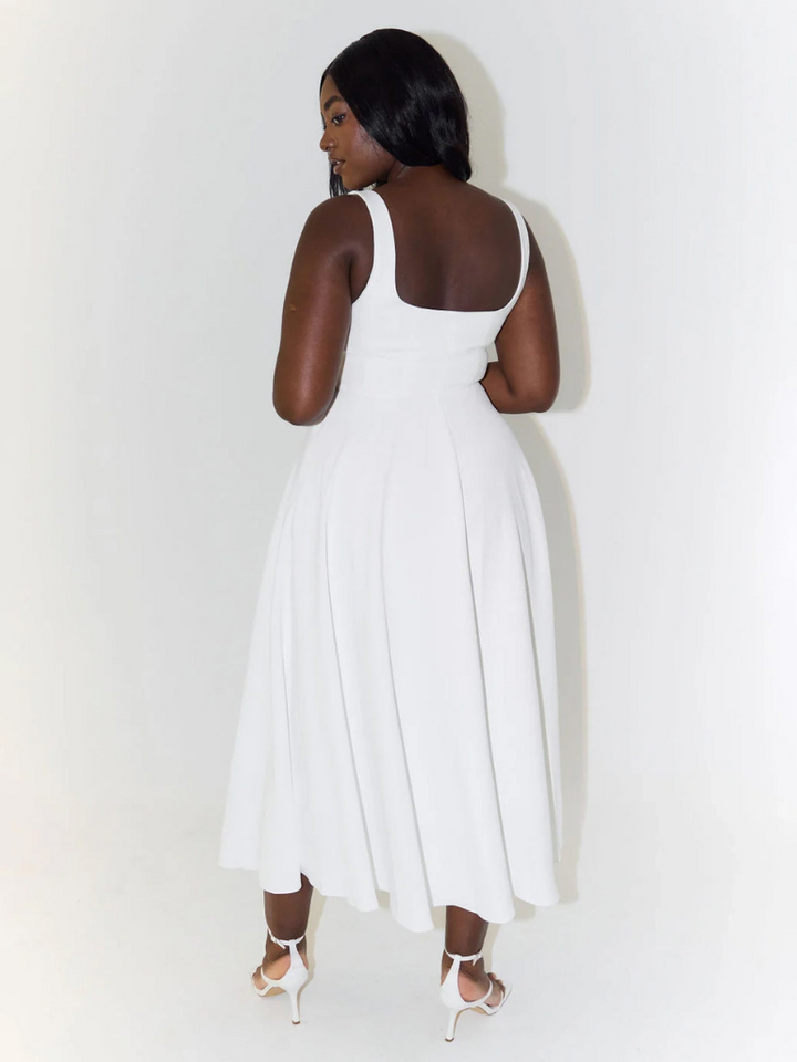 Joanna | Women’s Classic Wide Strap Midi Dress