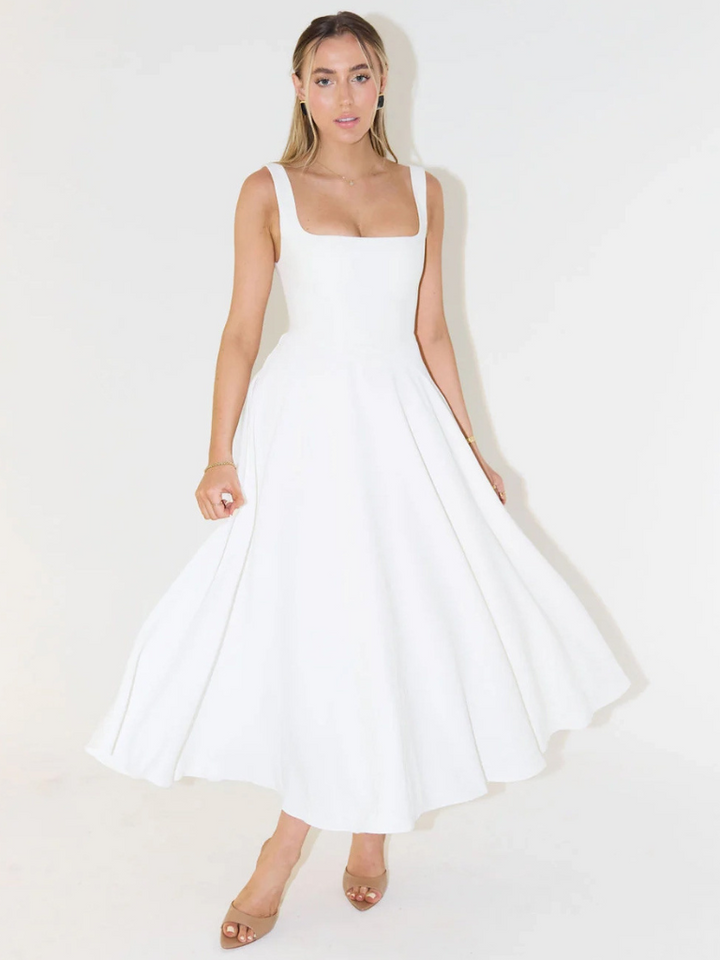 Joanna | Women’s Classic Wide Strap Midi Dress