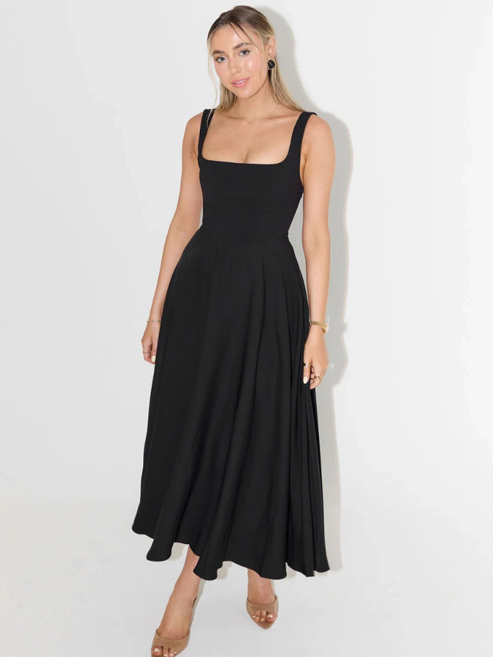 Joanna | Women’s Classic Wide Strap Midi Dress