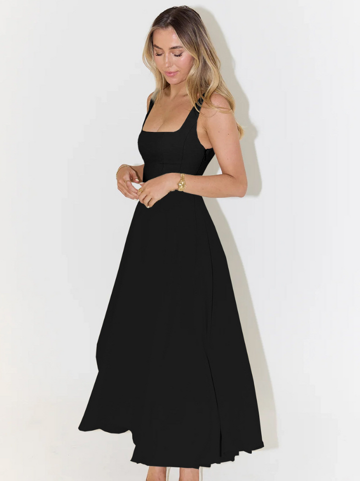 Joanna | Women’s Classic Wide Strap Midi Dress