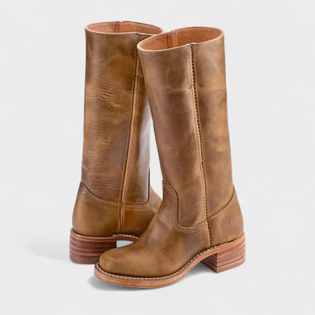Zoya | Women's Classic Leather Knee High Boots
