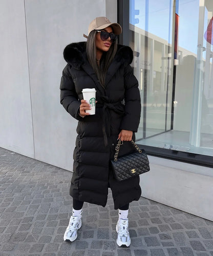 Camille | Women's Belted Long Puffer Winter Coat