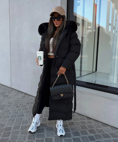 Camille | Women's Belted Long Puffer Winter Coat