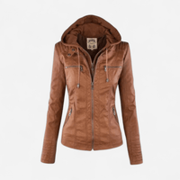 Leah | Women's Hooded Biker Leather Jacket