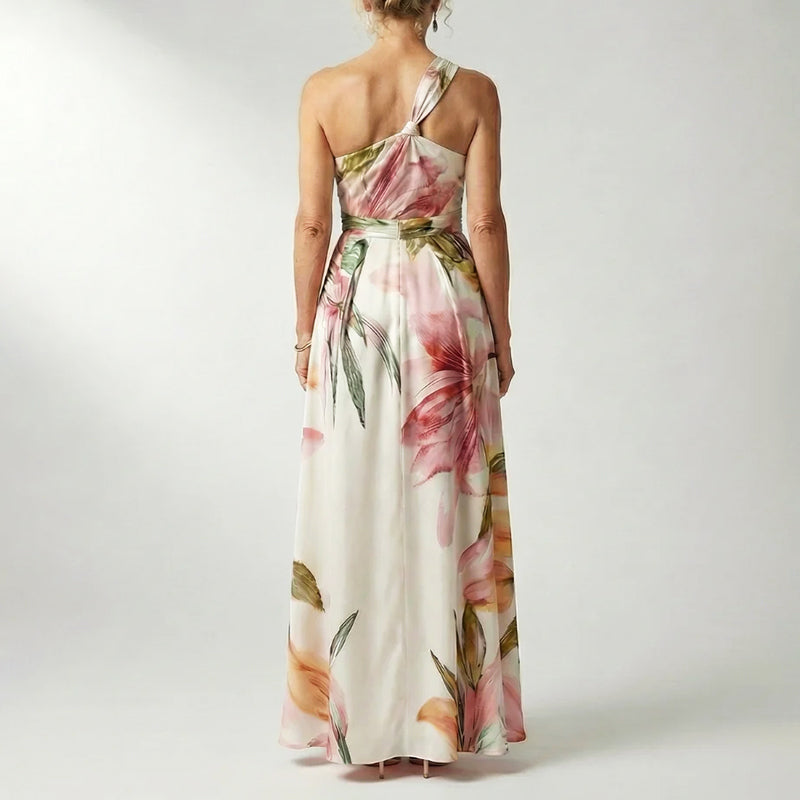 Aisling | Women's Printed Halter Neck Evening Maxi Dress
