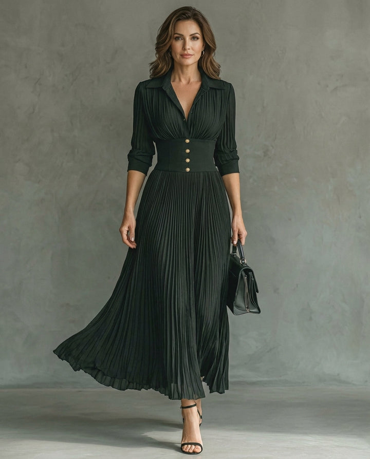 Kassia | Women’s Elegant Pleated Maxi Dress