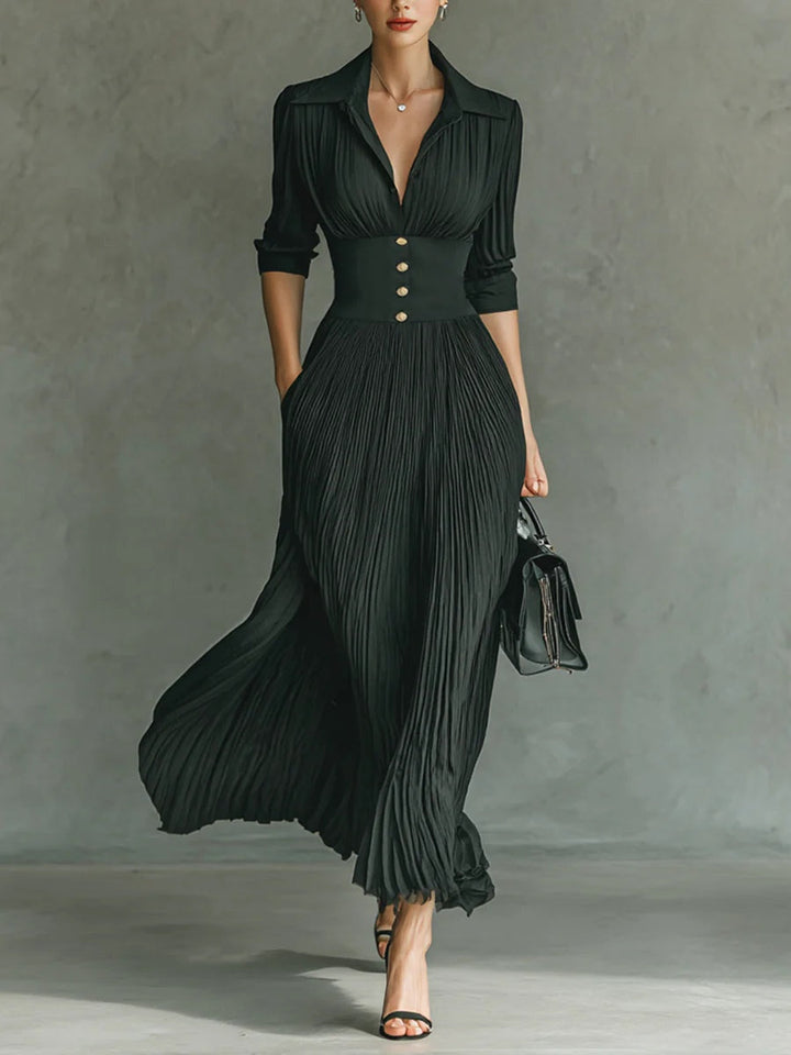 Kassia | Women’s Elegant Pleated Maxi Dress