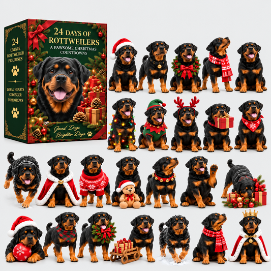 Rottweiler Advent Calendar with 24 Unique Figurines