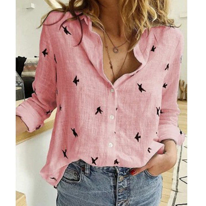 Merrick | Women's Summer Bird-Print Blouse