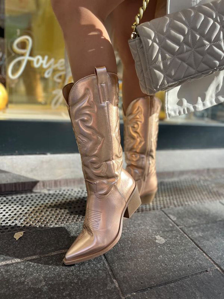 Ellie | Women’s Elegant Zipper Cowboy Boots