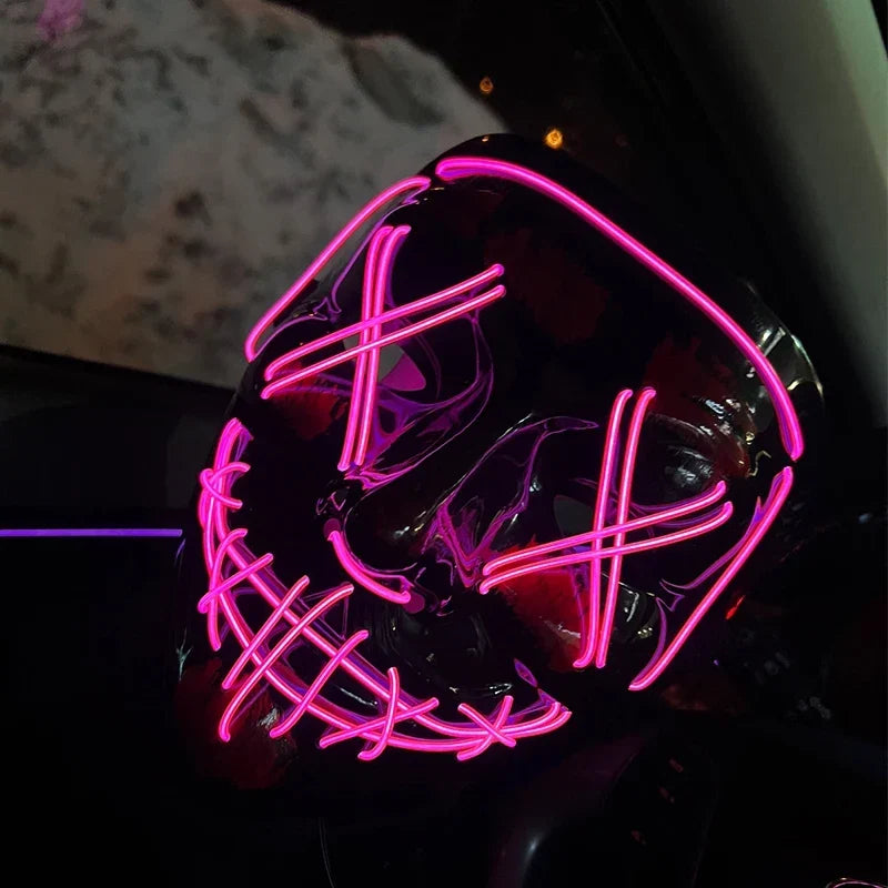 Jacob | Light-Up Halloween LED Purge Mask with Neon Glow