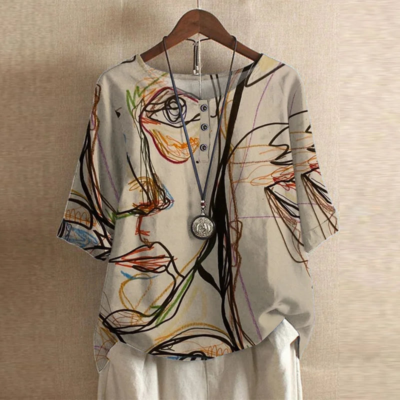 Isabella | Women's Vintage Shortsleeve Summer Blouse