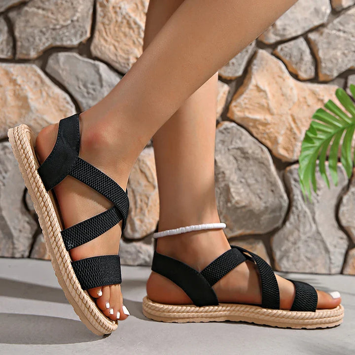 Ayla | Women's Elastic-Straps Beach Sandals