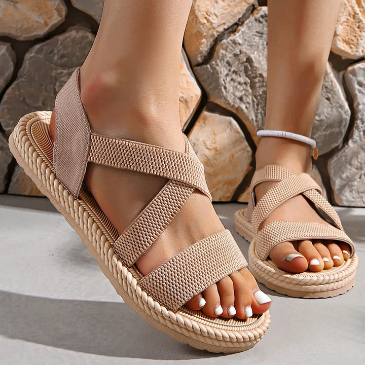 Ayla | Women's Elastic-Straps Beach Sandals