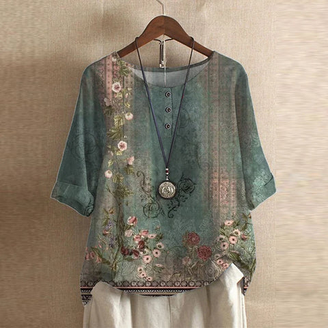 Isabella | Women's Vintage Shortsleeve Summer Blouse