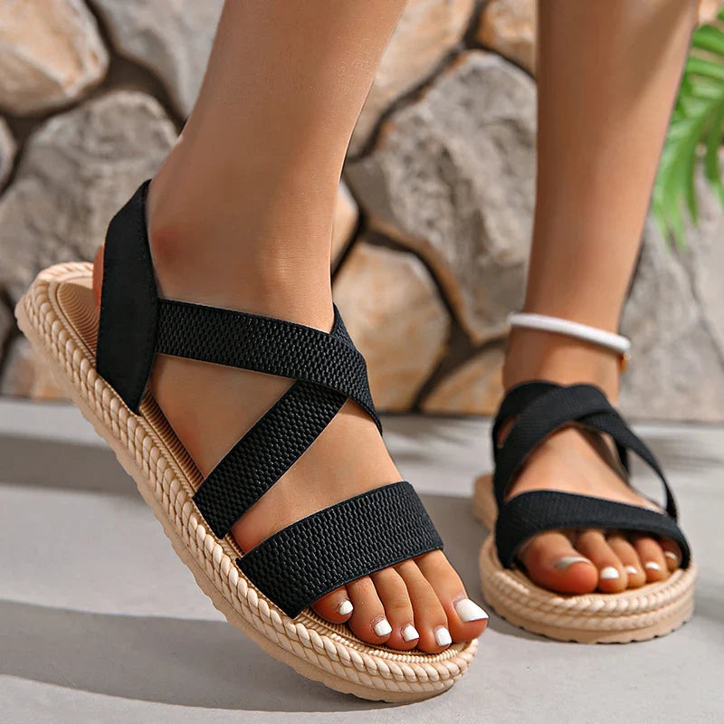 Ayla | Women's Elastic-Straps Beach Sandals