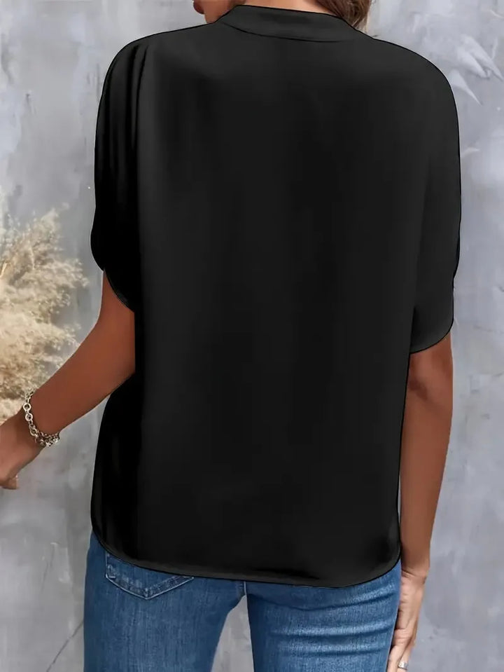 Daisy | Women’s Split Neck Short Sleeve Blouse