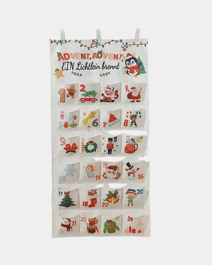 DIY Christmas Advent Calendar with 24 Fabric Pockets
