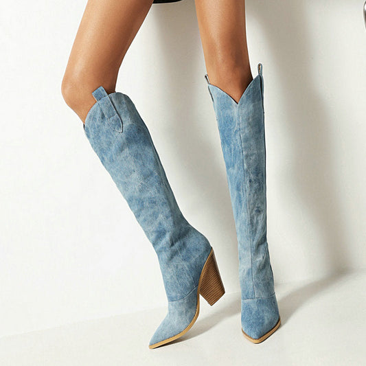 Lucy | Women’s Casual Knee High Cowboy Boots