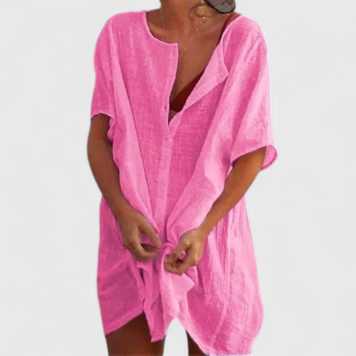 Naomi | Women’s Summer Loose Fit Tunic Midi Dress