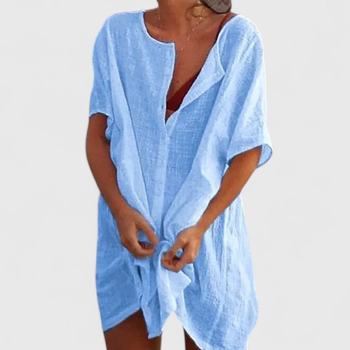 Naomi | Women’s Summer Loose Fit Tunic Midi Dress