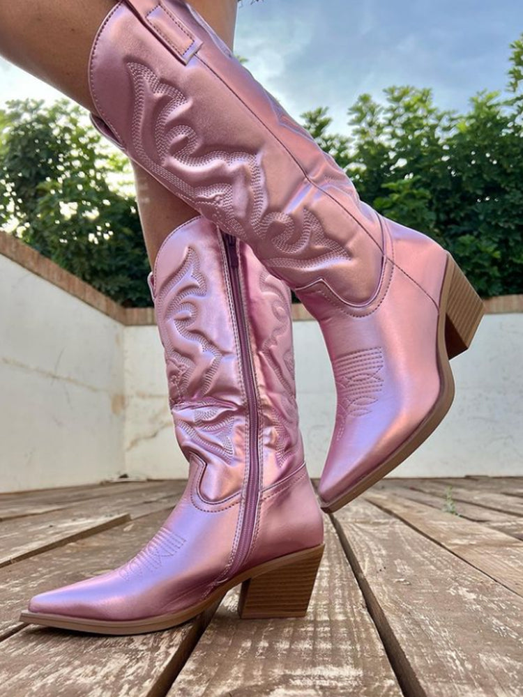 Ellie | Women’s Elegant Zipper Cowboy Boots