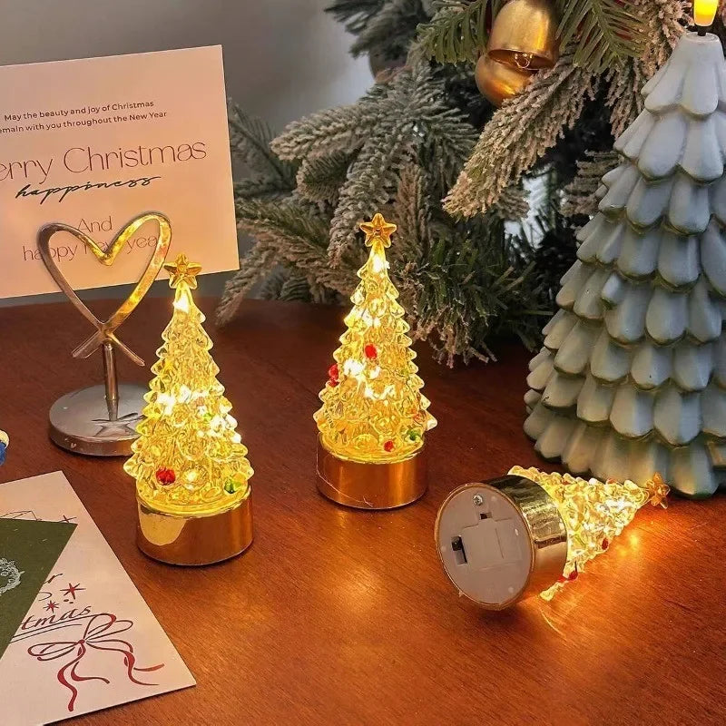Christmas Tree Lamp with Colourful Jewelled Decorations