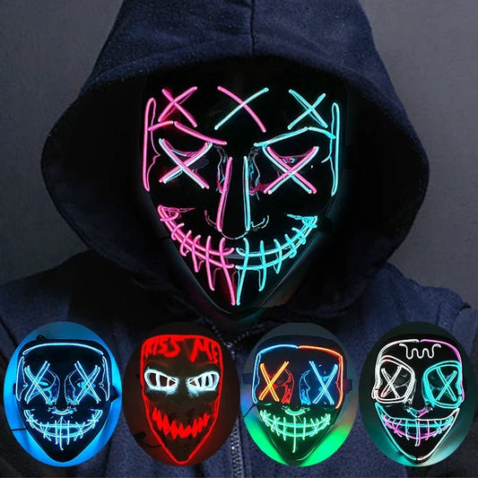 Jacob | Light-Up Halloween LED Purge Mask with Neon Glow