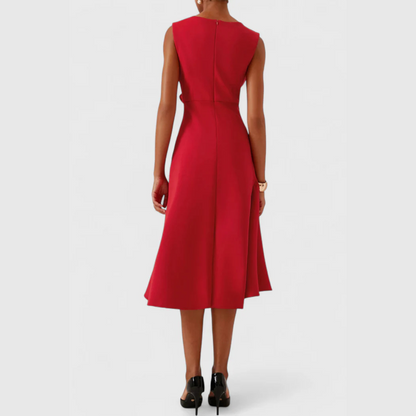 Emma | Women's Draped Asymmetric Midi Dress