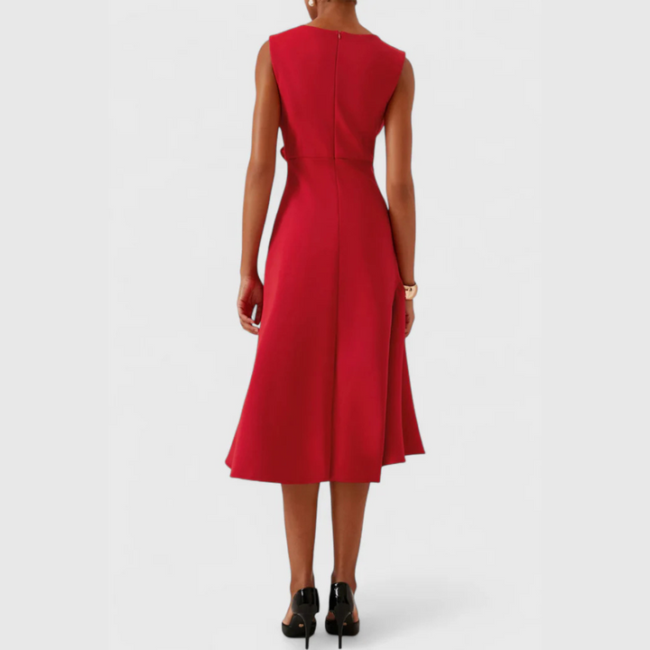 Emma | Women's Draped Asymmetric Midi Dress
