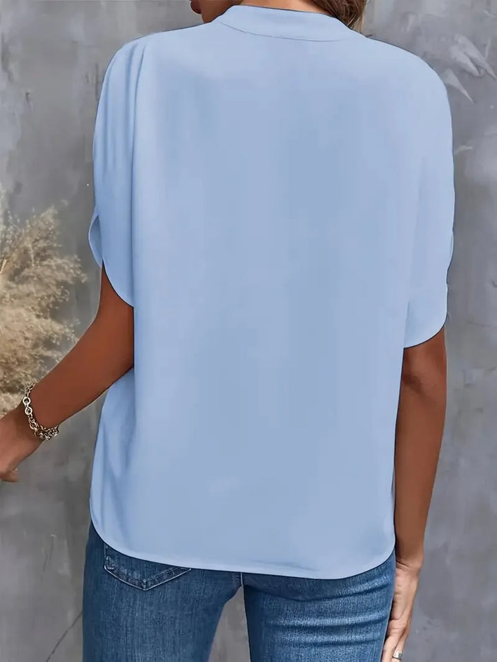 Daisy | Women’s Split Neck Short Sleeve Blouse