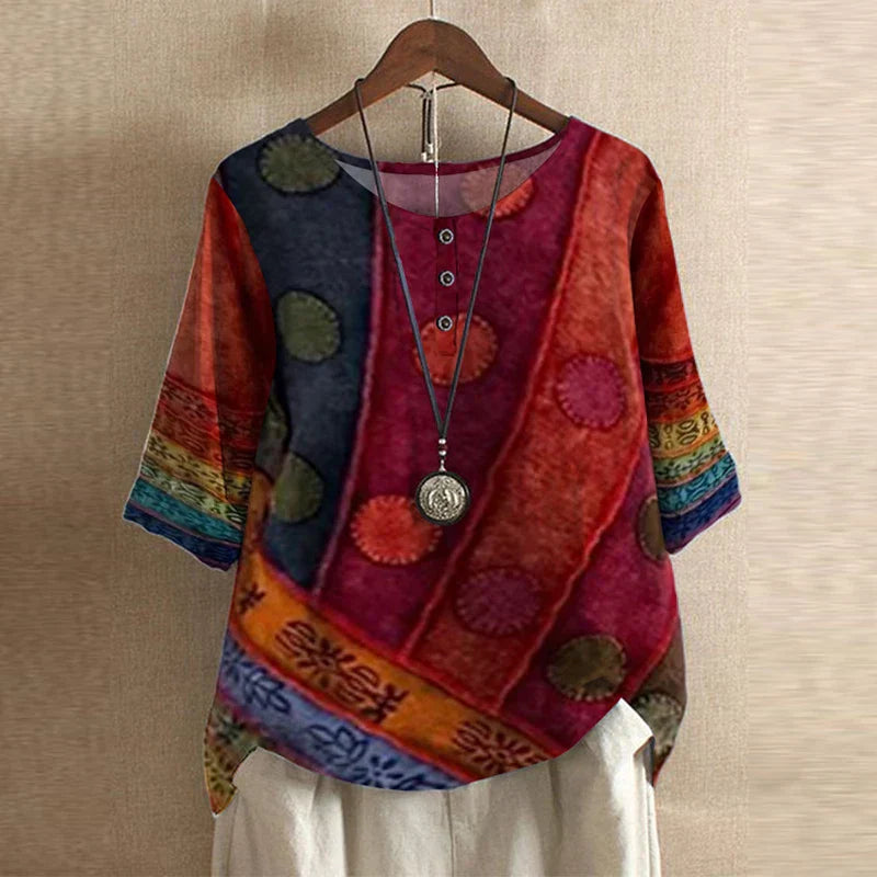 Isabella | Women's Vintage Shortsleeve Summer Blouse