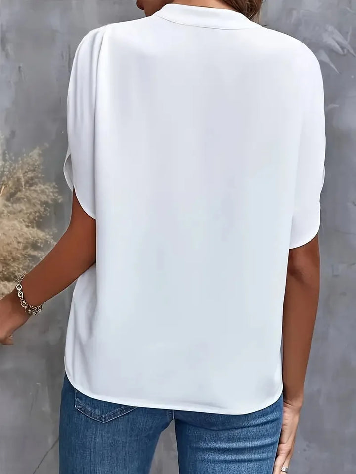 Daisy | Women’s Split Neck Short Sleeve Blouse