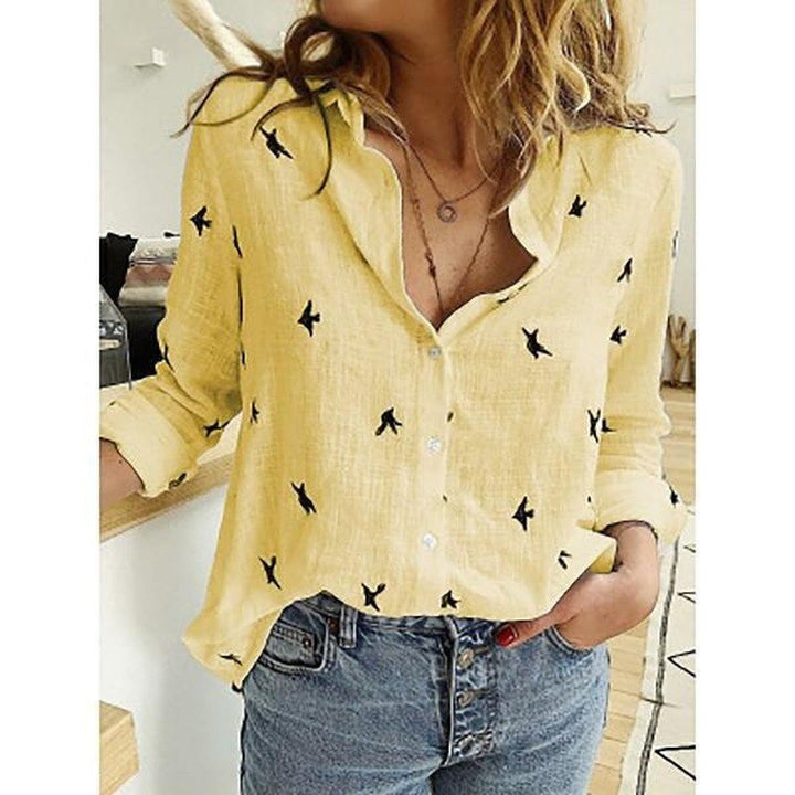 Merrick | Women's Summer Bird-Print Blouse