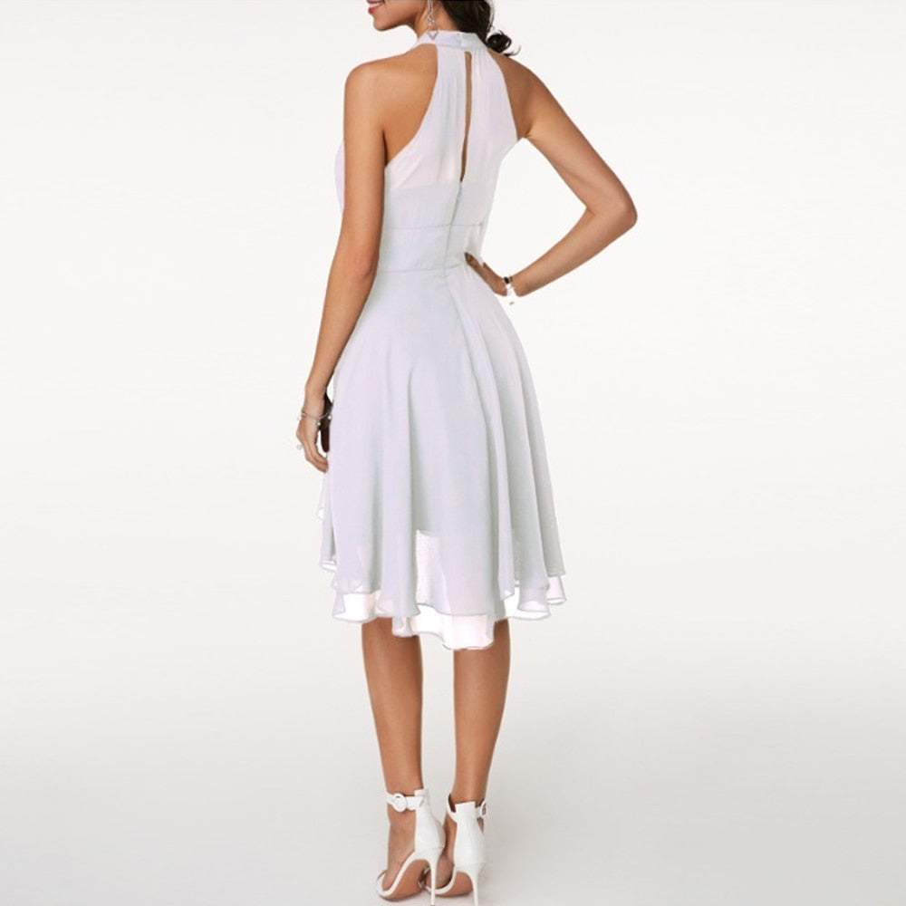 Taylor | Women’s Layered Halter Neck Midi Dress