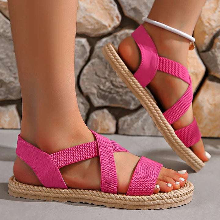 Ayla | Women's Elastic-Straps Beach Sandals
