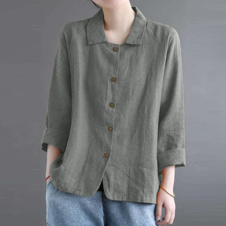 Remi | Women’s Casual Long Sleeve Linen Blouse