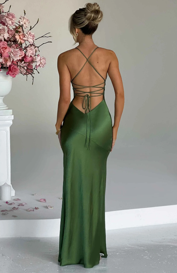 Evelyn | Women’s High Slit Wedding Guest Maxi Dress